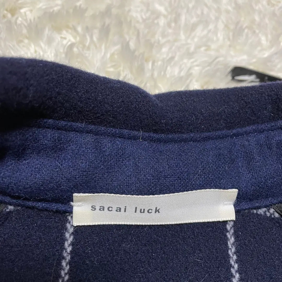 sacai Navy Double-breasted L size Wool coat Size 3 | sacai ネイビー ダブルブレスト Lサイズ　ウールコート サイズ3