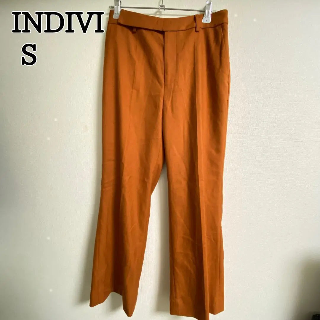 INDIVI Orange Brown Center Press Pants S