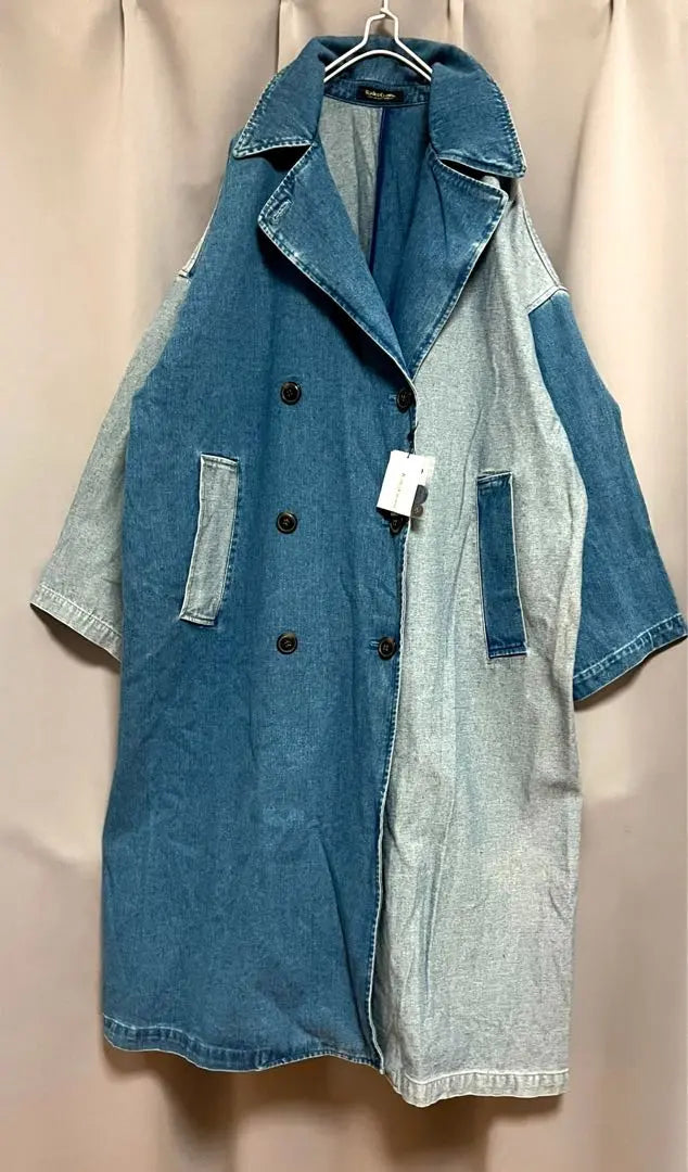 Rodeo Crowns Remake Denim Long Coat Unique, Incredibly Large Size