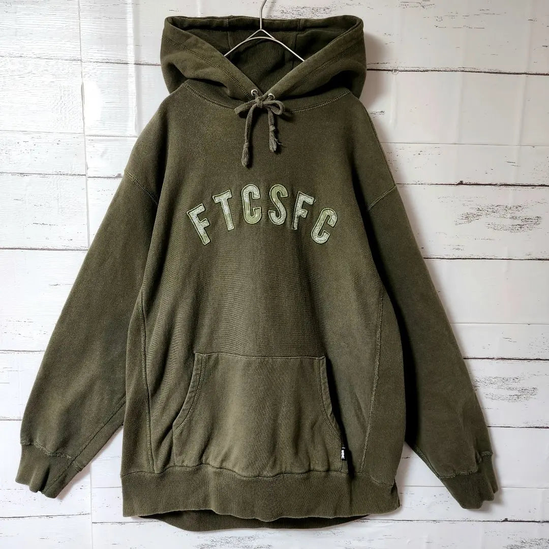 [Super Rare] FTC hoodie green paisley embroidered logo