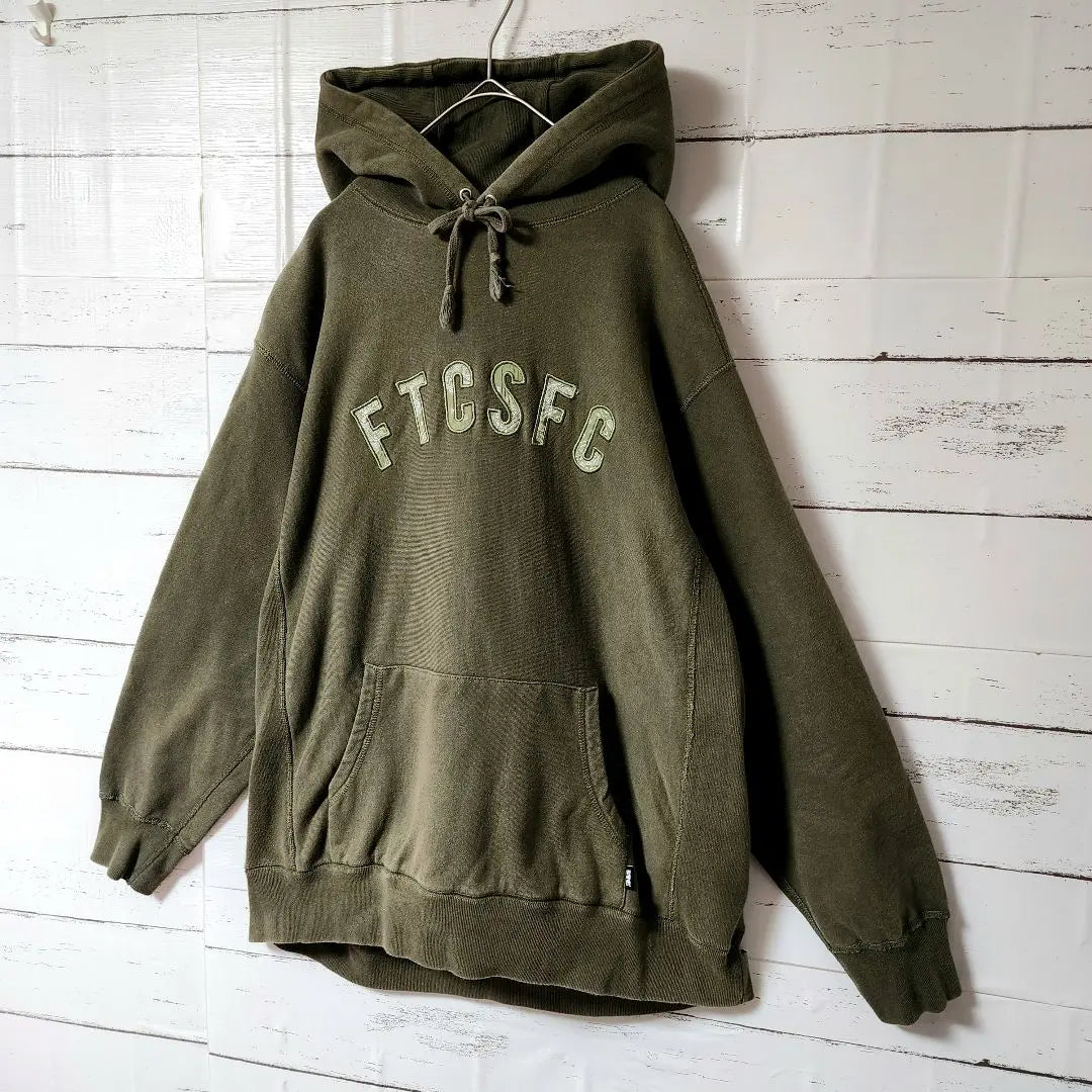 [Super Rare] FTC hoodie green paisley embroidered logo