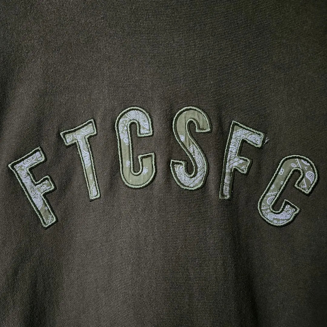 [Super Rare] FTC hoodie green paisley embroidered logo