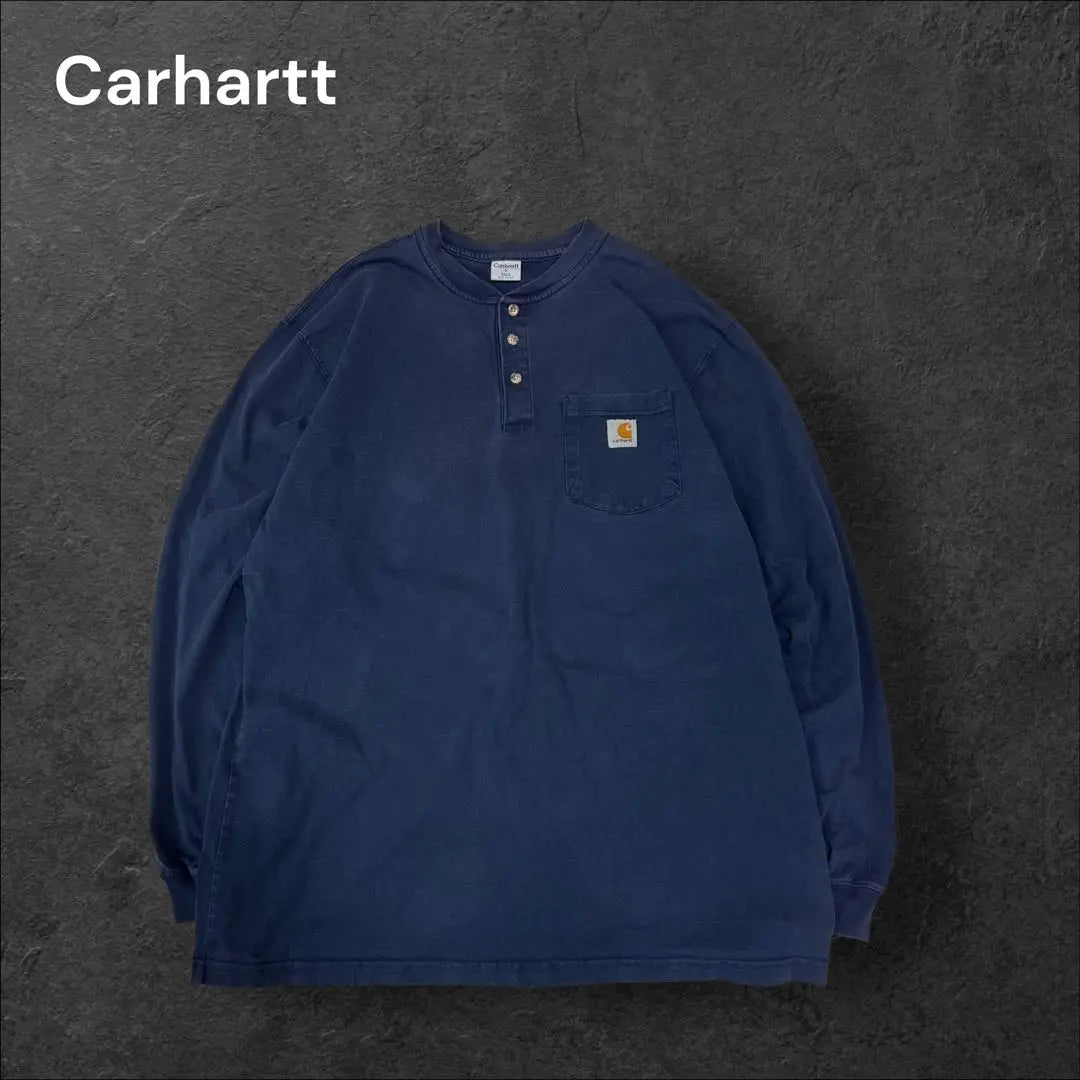 Carhartt ropa usada Henry cuello T bolsillo en el pecho (L) | Carhartt 古着 ヘンリーネックロンT 胸ポケット (L)