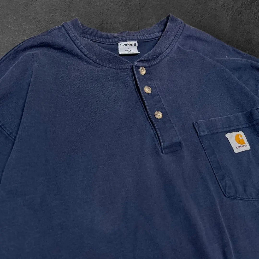 Carhartt ropa usada Henry cuello T bolsillo en el pecho (L) | Carhartt 古着 ヘンリーネックロンT 胸ポケット (L)