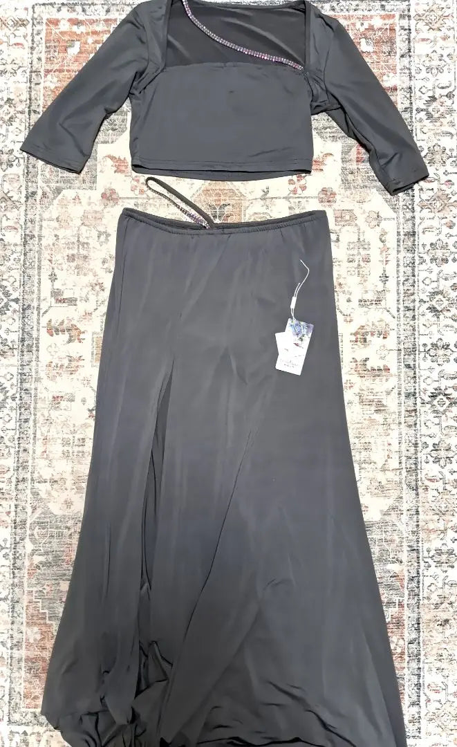 Danza del vientre ♡ Hermoso estado, brillante, ropa de lección, conjunto, talla L