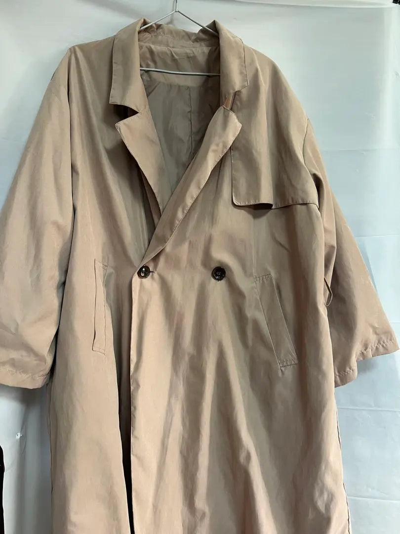 Beige Double Breasted Trench Coat