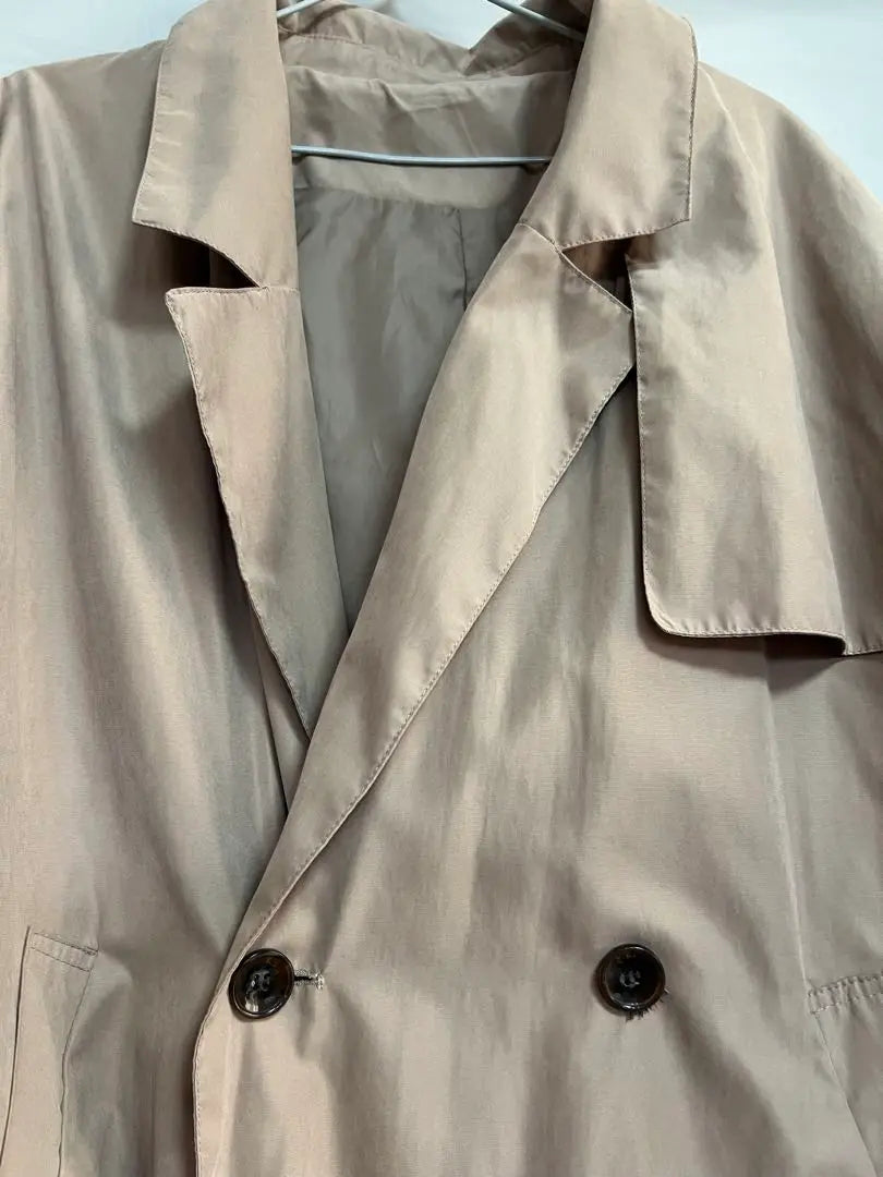 Beige Double Breasted Trench Coat