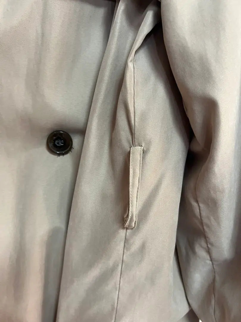 Beige Double Breasted Trench Coat