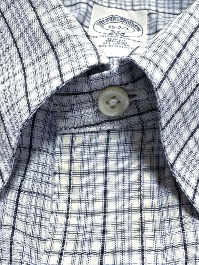 ★Brooks brothers★ Non-ironed long sleeve shirt, check blue M