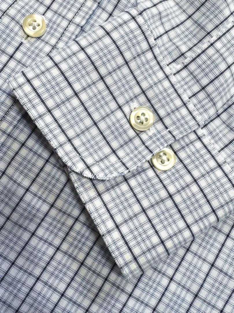 ★Brooks brothers★ Non-ironed long sleeve shirt, check blue M