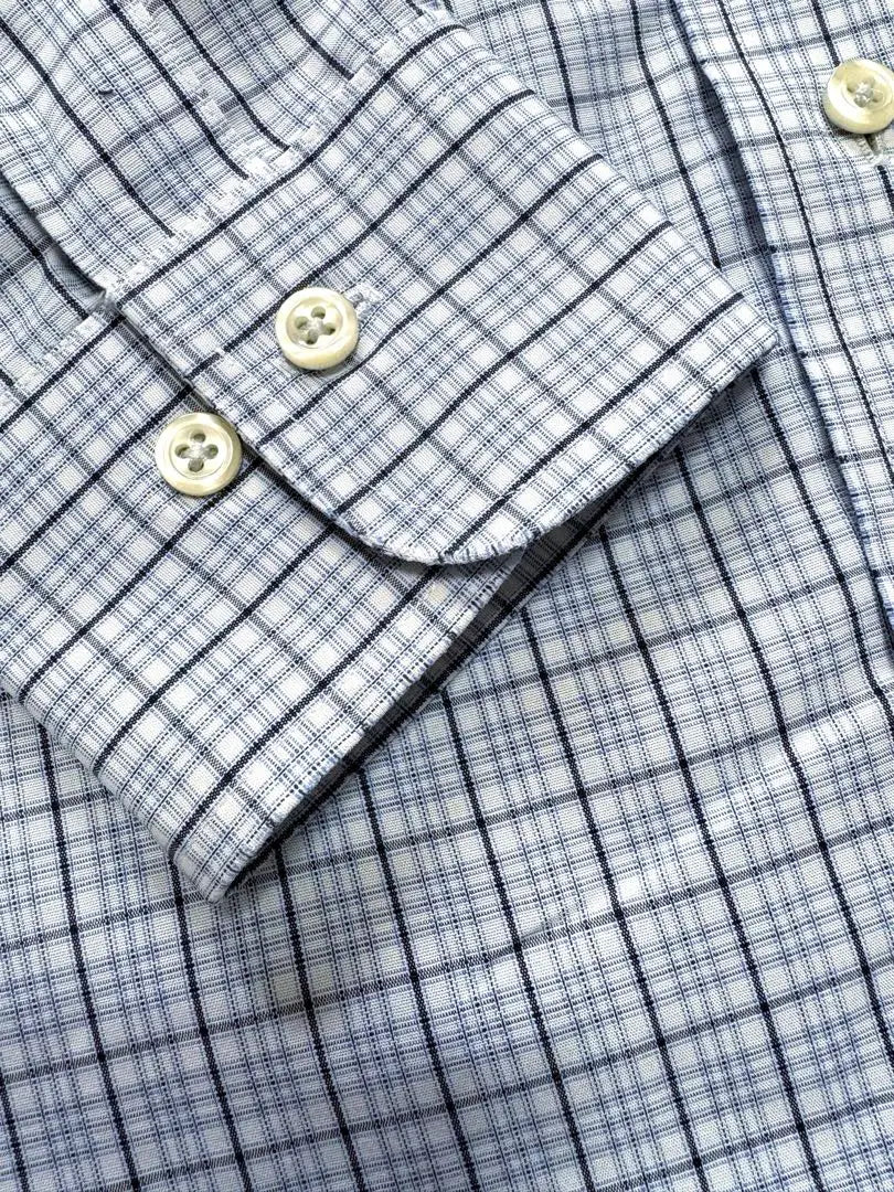 ★Brooks brothers★ Camisa de manga larga sin planchar, cuadros azul M