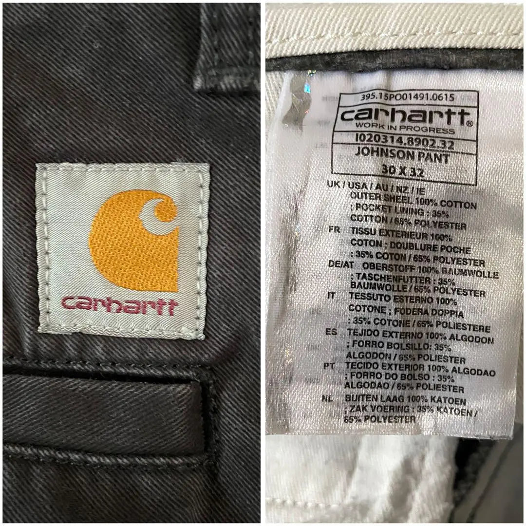 Carhartt Chino Pants Embroidered Logo Black 30x32