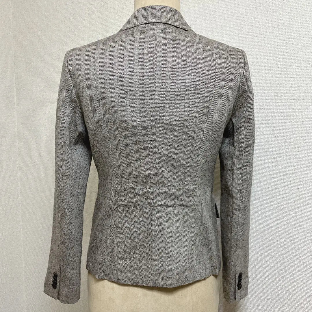 [Good condition] Anne Klein silk blend herringbone tailored jacket with glitter, size 9