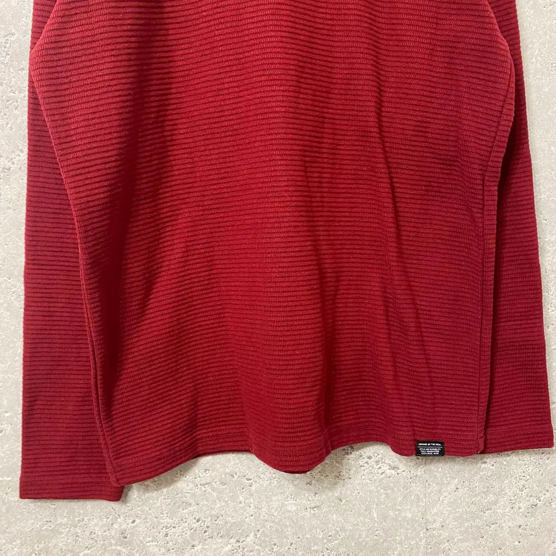 ◆ AZUL BY MOUSSY Cotton Mixed Long Sleeve Crew Neck Tops (S) Red