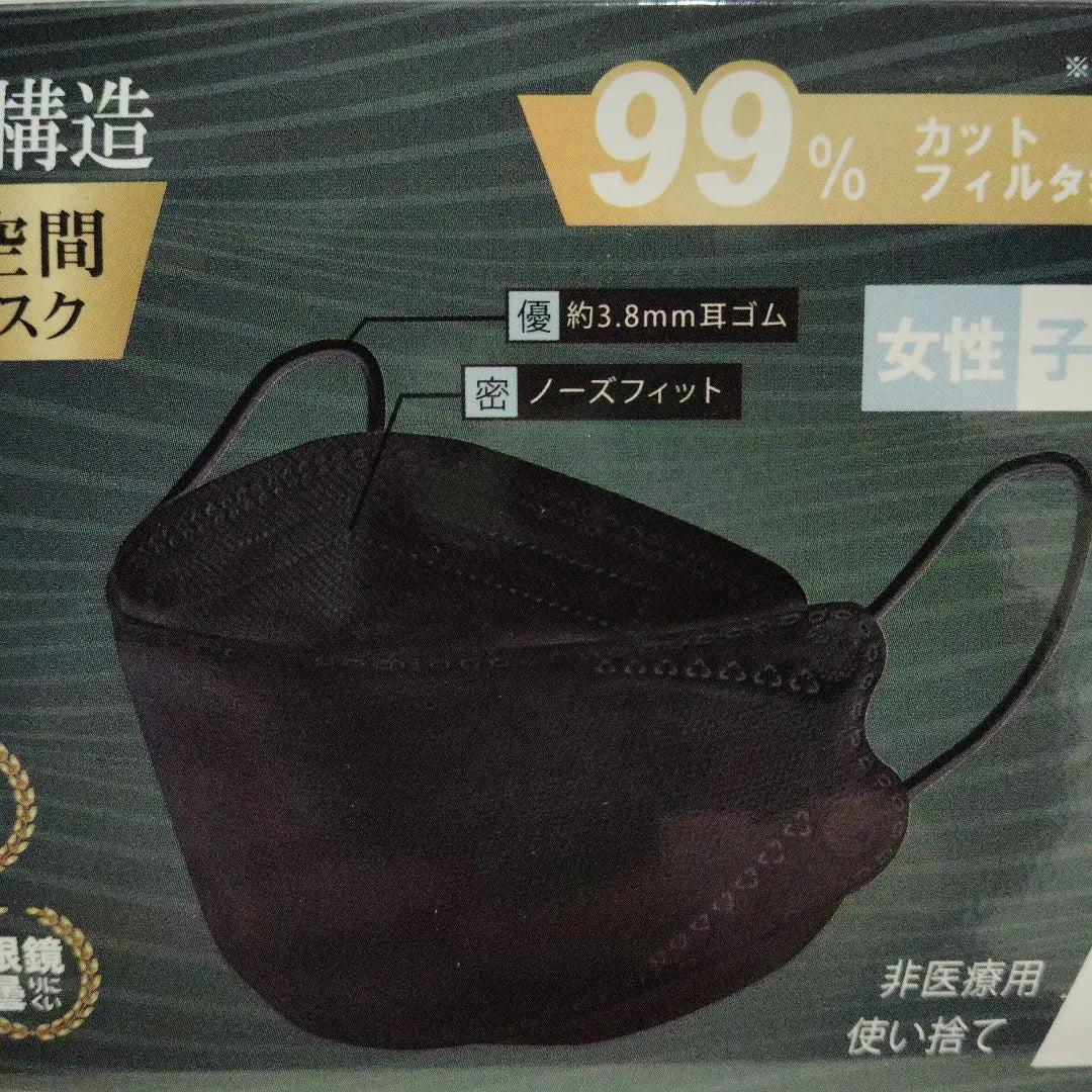 3D three-dimensional structure: comfortable space at the mouth 4-layer woven mask for women, children, 40 small sizes