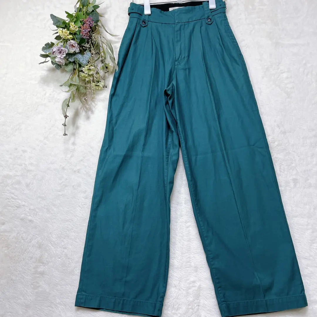 a1388 [Mousy] Dark green/wide pants/women/2/casual