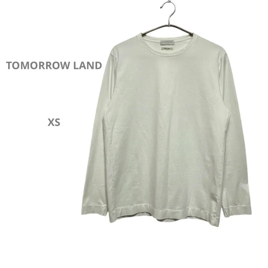 [Tomorrowland] Crew neck long sleeve cut and sew long T-shirt long T white cotton