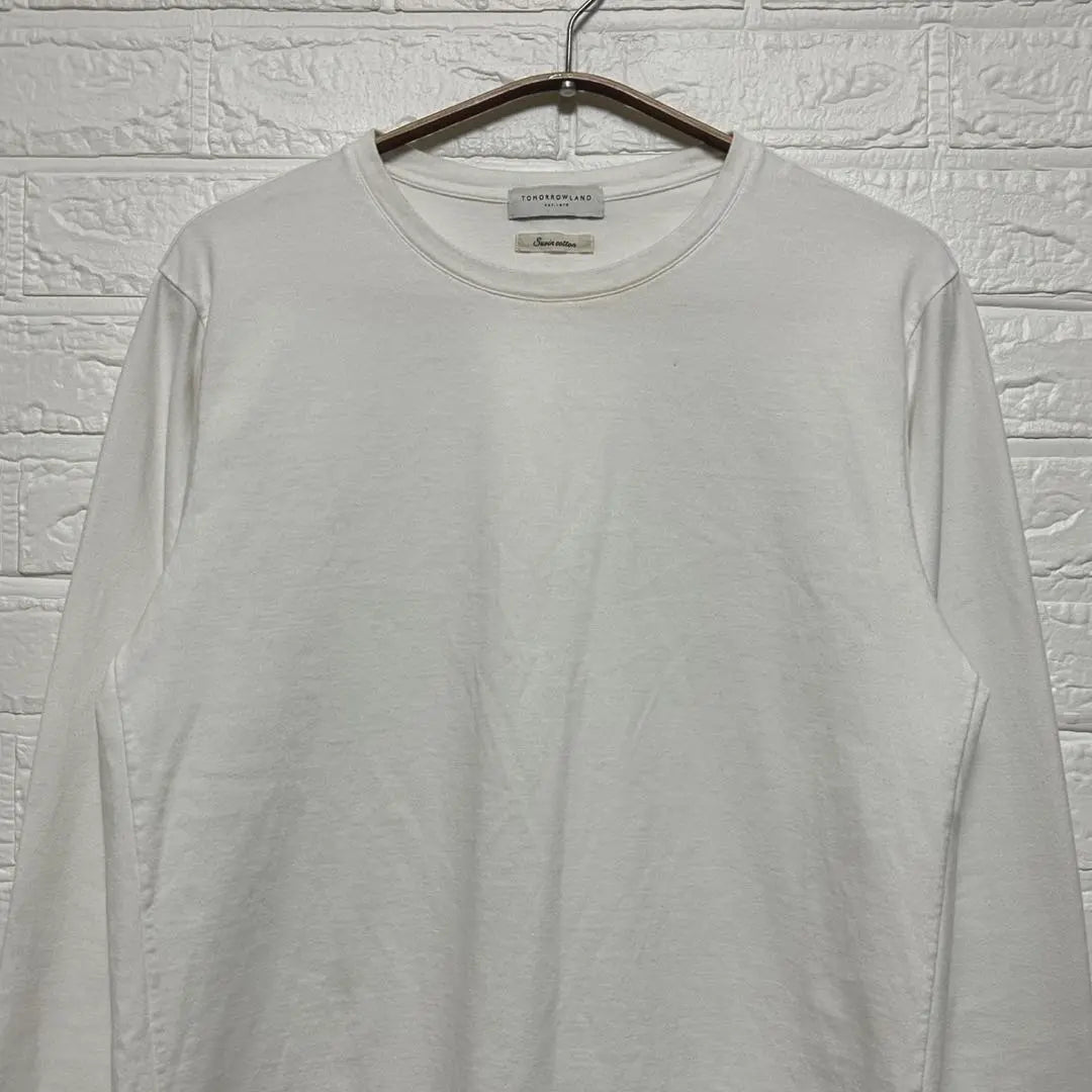 [Tomorrowland] Crew neck long sleeve cut and sew long T-shirt long T white cotton