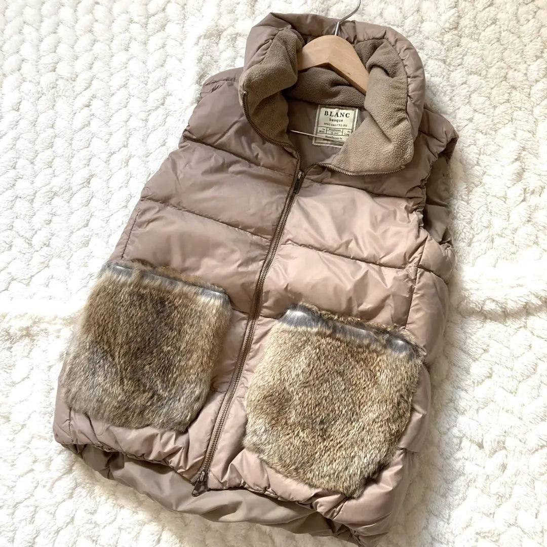 Bran Bask Down Vest Rabbit Far Pocket 2WAY Otoño / Invierno Protección contra el frío M | ブランバスク ダウンベスト ラビットファー ポケット 2way 秋冬 防寒 M