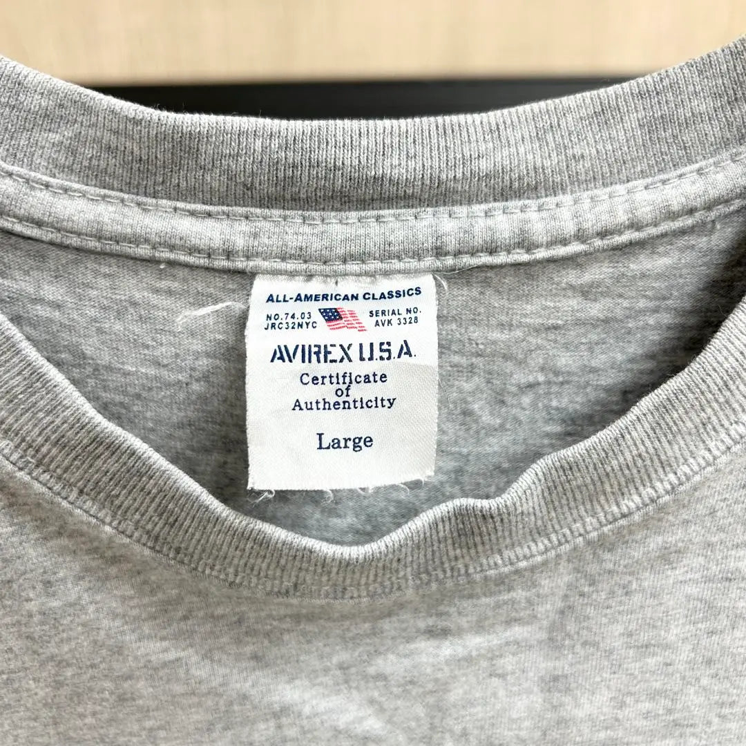 Avirex Camiseta con estampado Avirex gris | アヴィレックス AVIREX プリント Tシャツ グレー