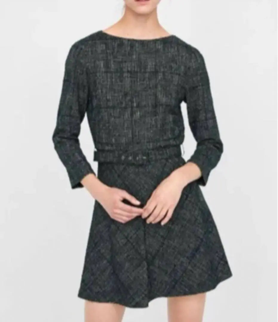 ZARA MUJER ZARA MUJER Vestido de tweed con cinturón