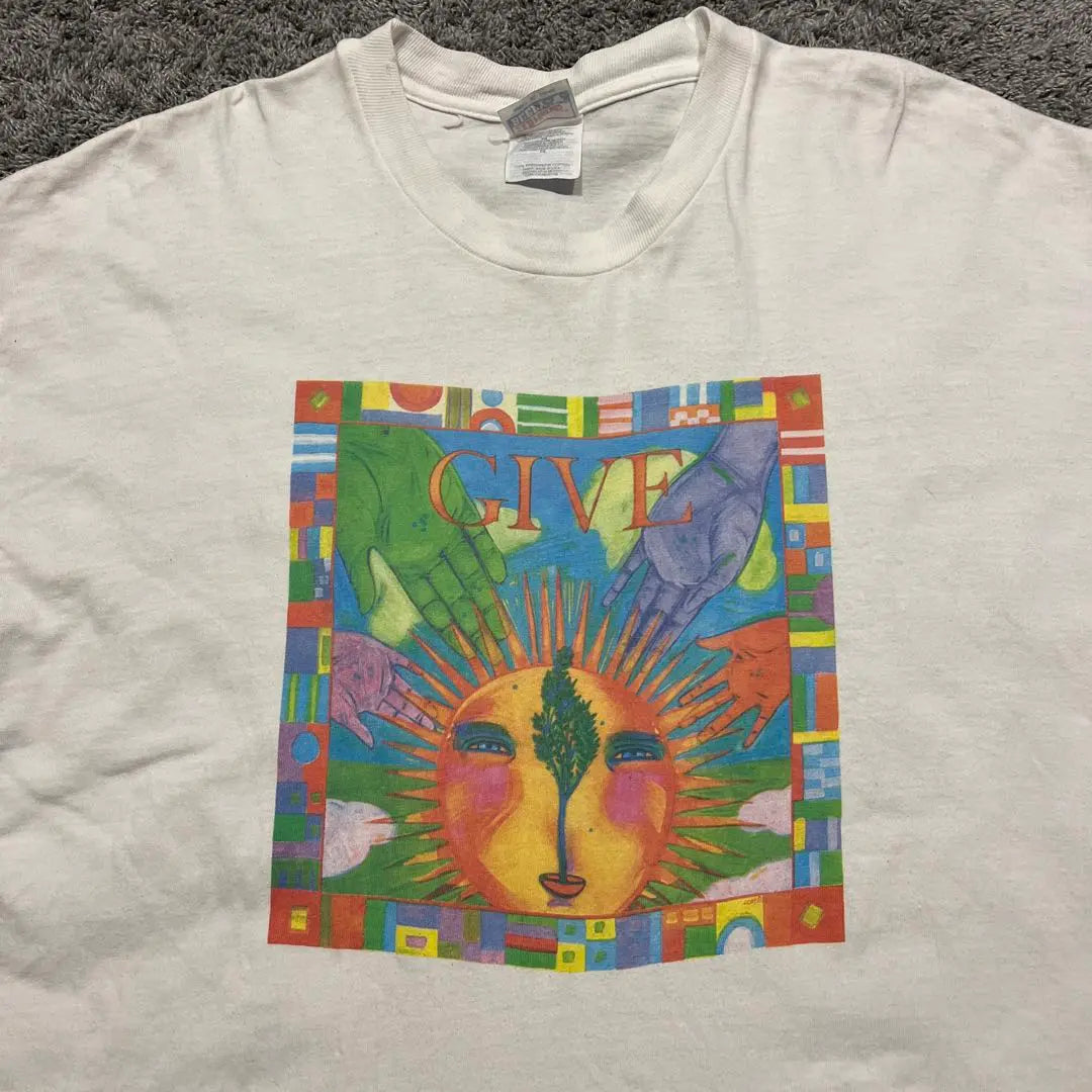 Camiseta vintage de Hanes Beefy Painting Art de los años 90, blanca XL | Hanes BEEFY de los 90 絵画 アート ヴィンテージtシャツ 白 XL