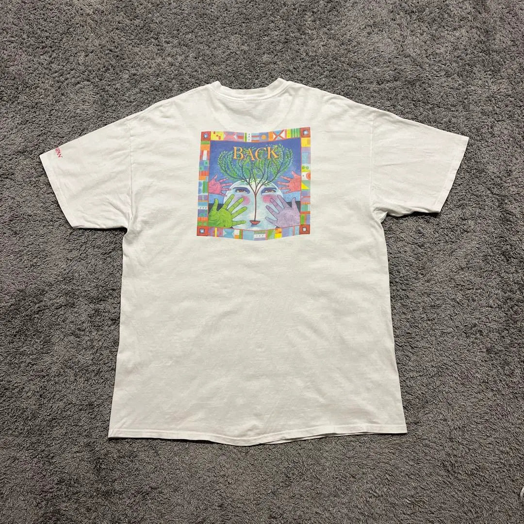 90s Hanes Beefy Painting Art Vintage T -shirt White XL | 90s Hanes BEEFY 絵画 アート ヴィンテージtシャツ 白 XL