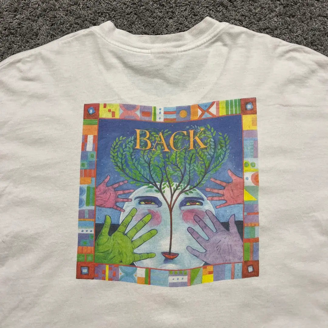 Camiseta vintage de Hanes Beefy Painting Art de los años 90, blanca XL | Hanes BEEFY de los 90 絵画 アート ヴィンテージtシャツ 白 XL