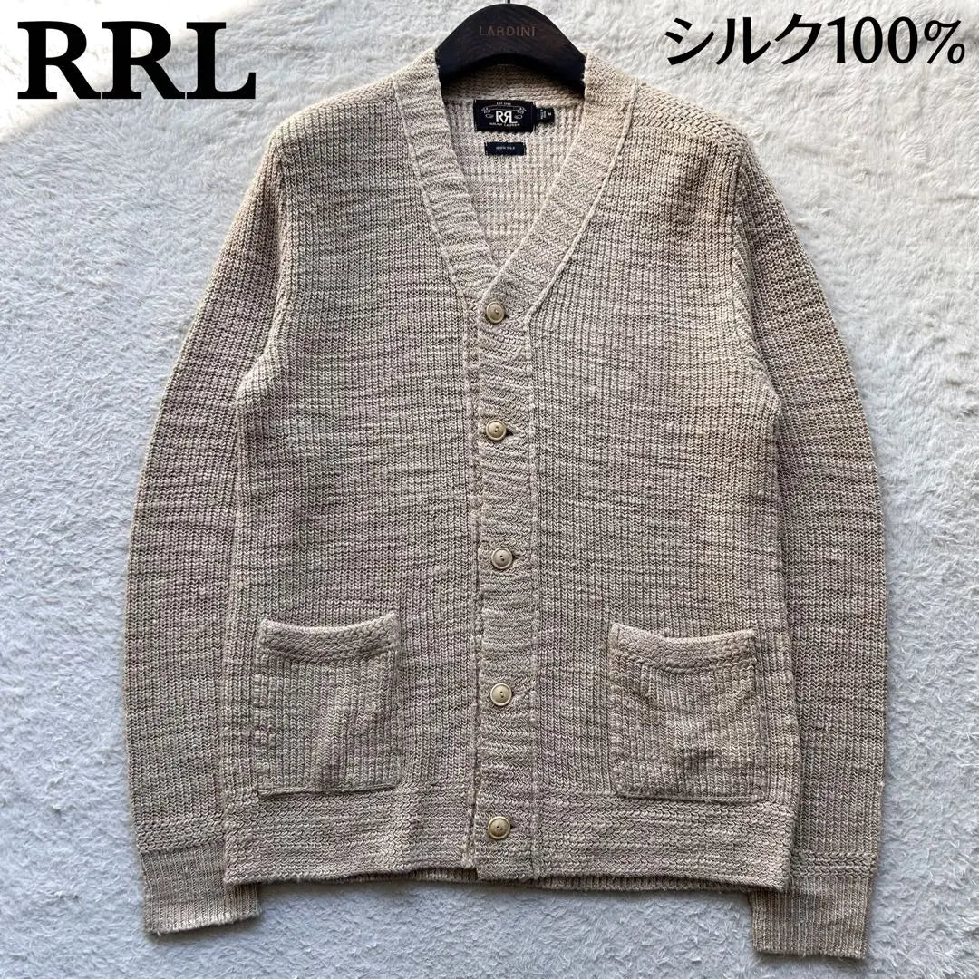 [Good condition] Double RL cardigan 100% silk beige M size Rare