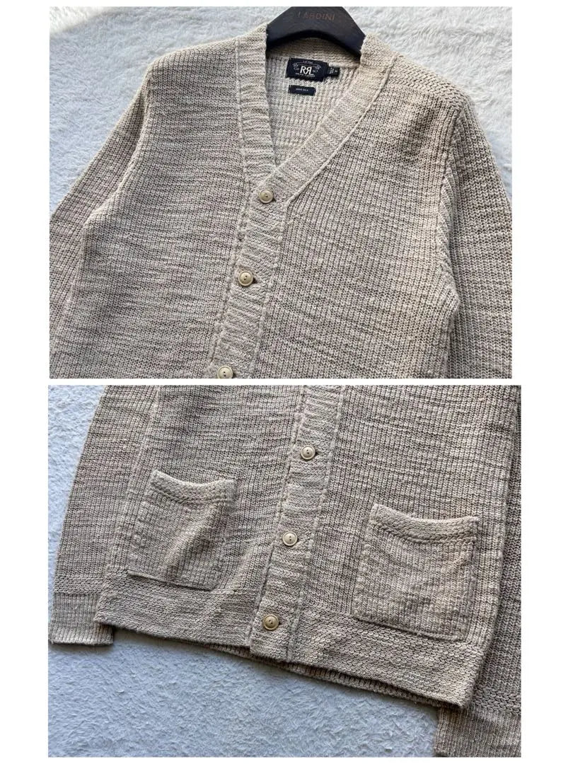 [Good condition] Double RL cardigan 100% silk beige M size Rare