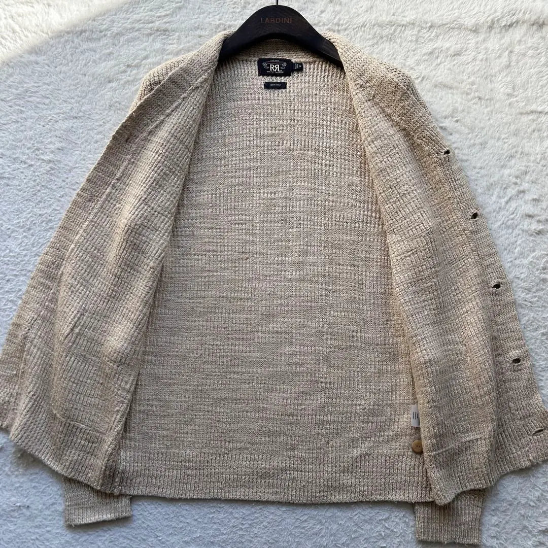 [Good condition] Double RL cardigan 100% silk beige M size Rare