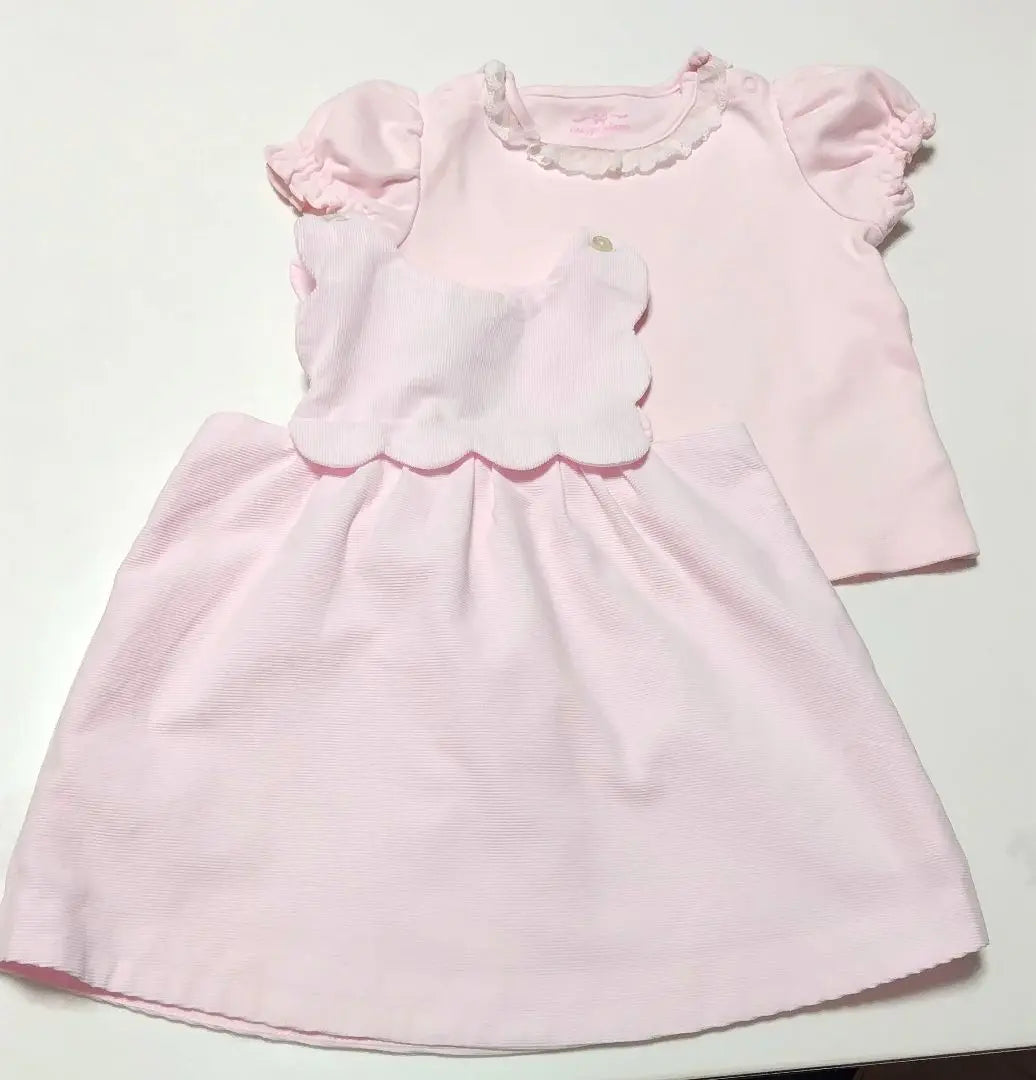 Jacadi baby clothes jumper skirt light pink and mezzo piano T-shirt