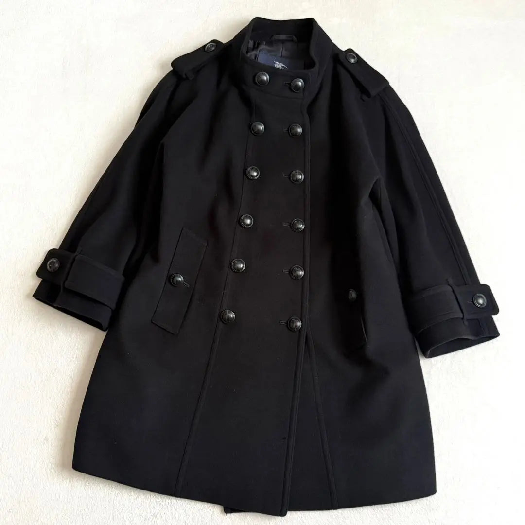 [Extremely beautiful] Burberry London 44 wool coat metal button cashmere blend