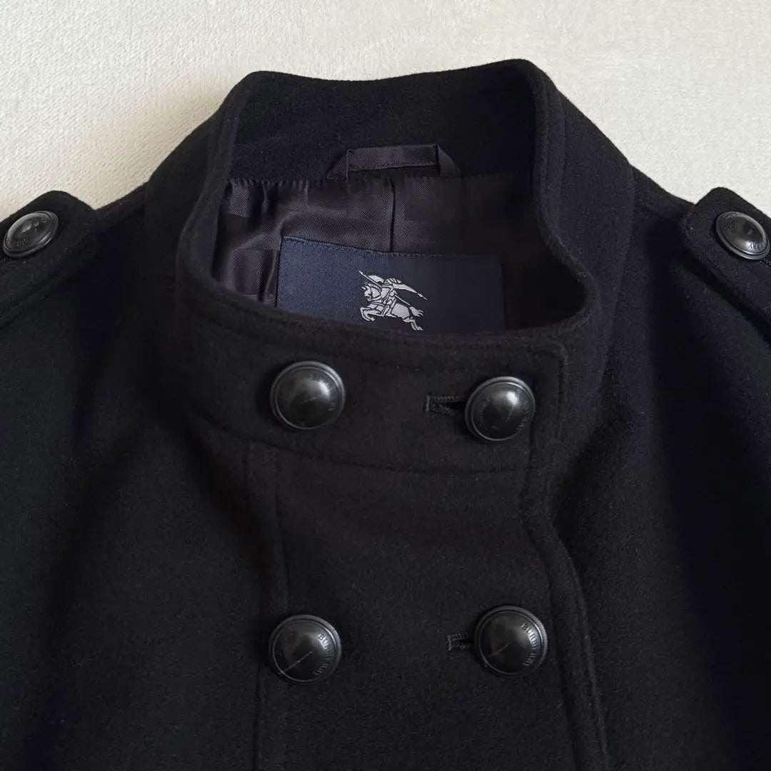 [Extremely beautiful] Burberry London 44 wool coat metal button cashmere blend