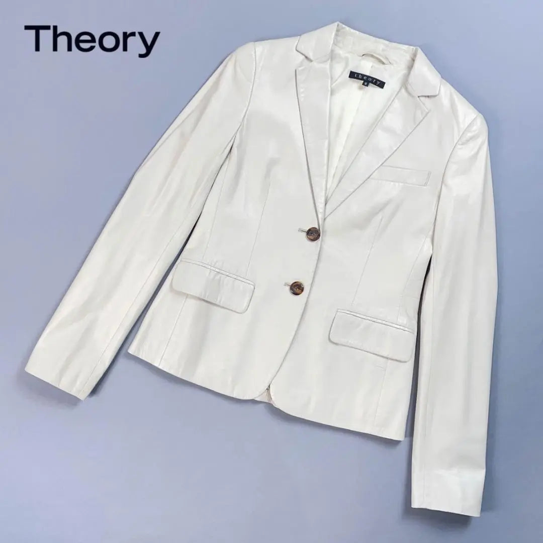 Theory Lamb Leather Jacket Tailored White Size 2*YC519