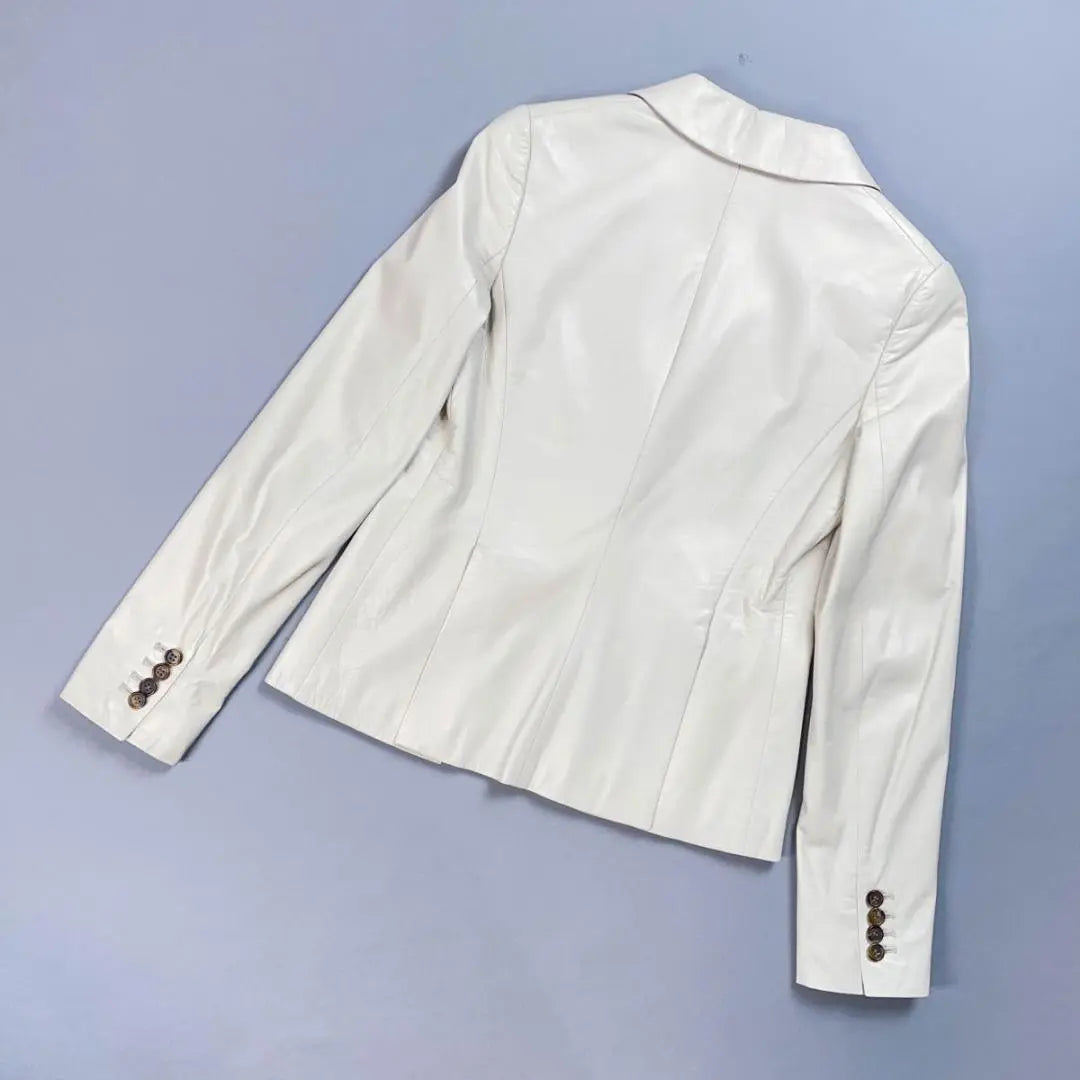 Theory Lamb Leather Jacket Tailored White Size 2*YC519