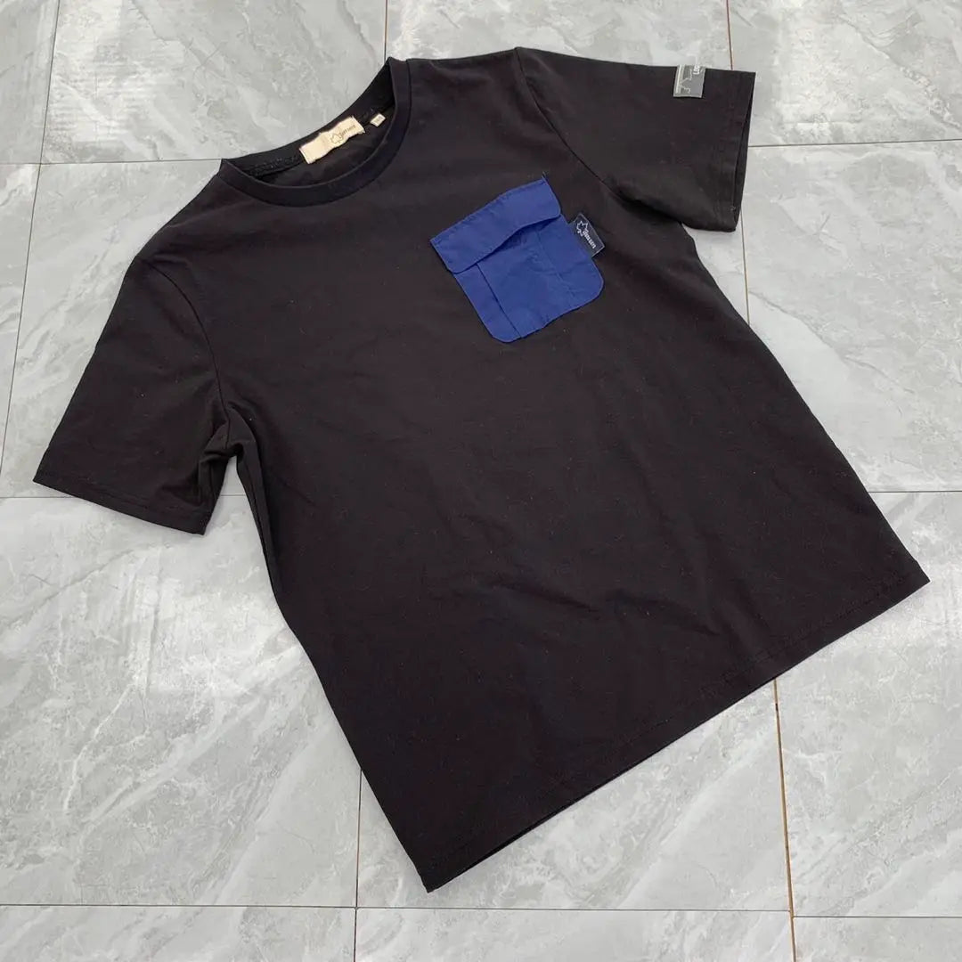 LOGOS DAYS Short Sleeve T -shirt color scheme pocket black 160 size