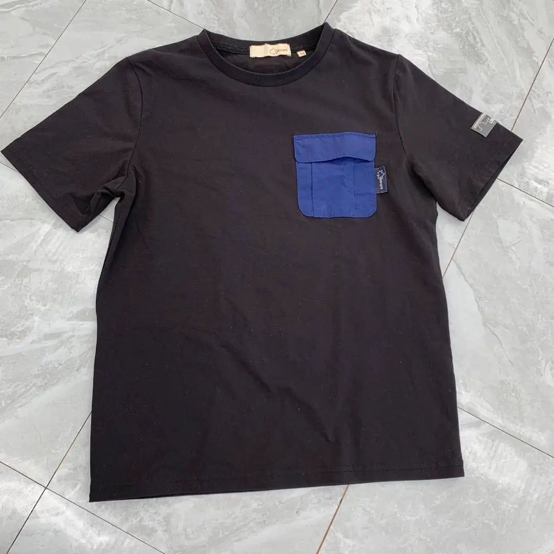 LOGOS DAYS Short Sleeve T -shirt color scheme pocket black 160 size