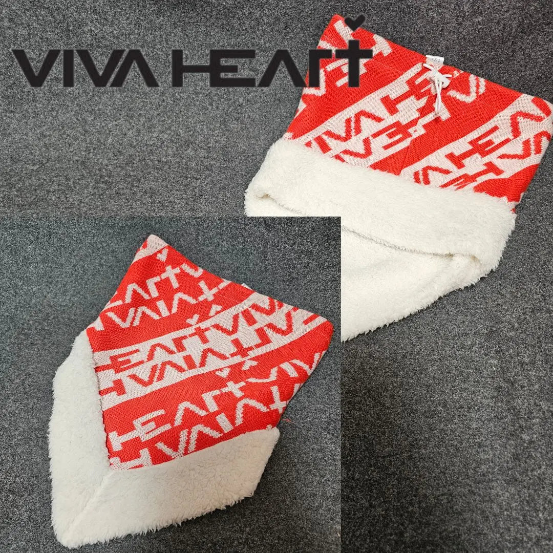 [Viva Heart] Popular boa x logo all-over pattern fluffy heat storage HEAT neck warmer