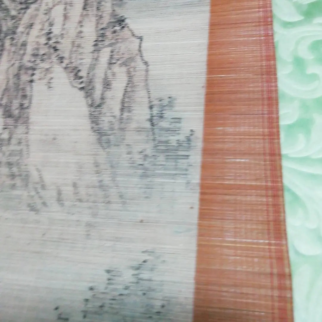 Chinese Crafts Bamboo Cloth Painting Scrolls Made by Masae