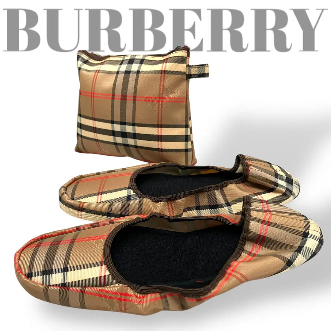 Burberry Portable slippers Nylon Brown Check Brown