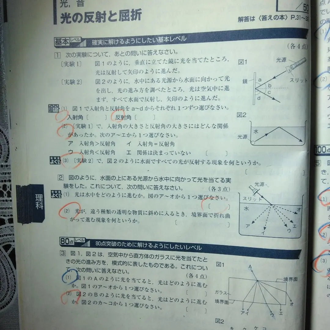 Shinkenzemi Curso 1 Nivel 1 Nivel Universitario Universitario | 進研ゼミ講座中1レベル別攻略よく出る定期テスト予想問題集理科