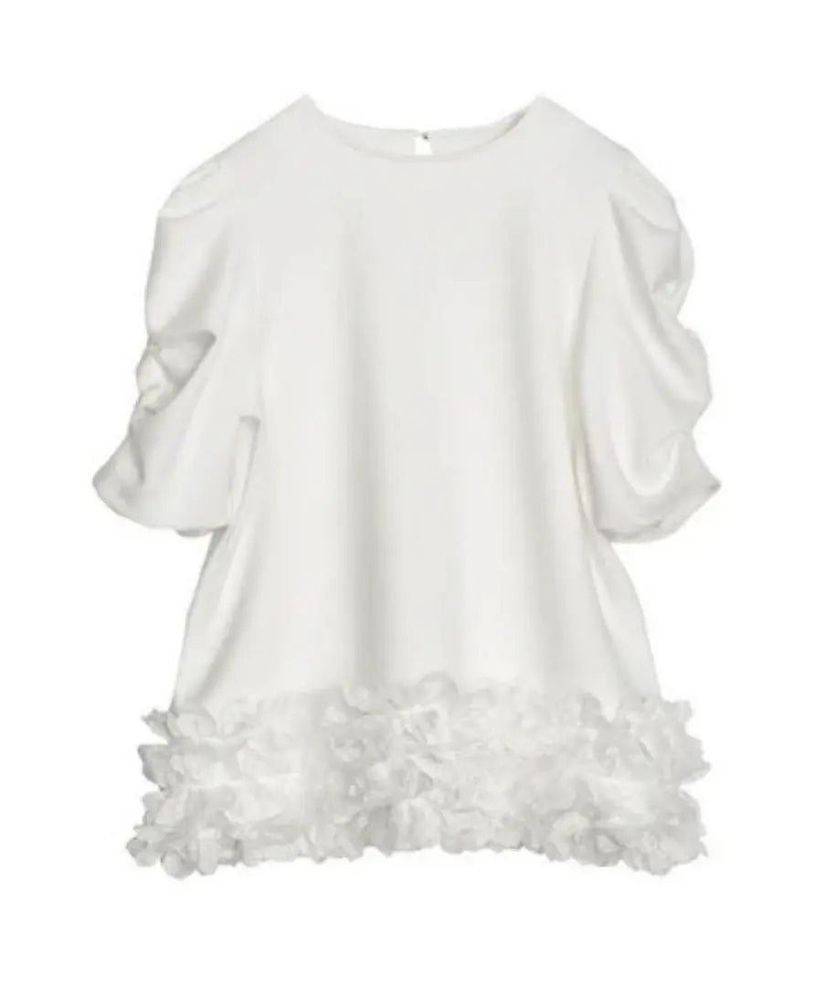 Mujer Tops Power Shortunic con motivos florales Blanco L | フラワーモチーフパワショルチュニックトップス ホワイト L