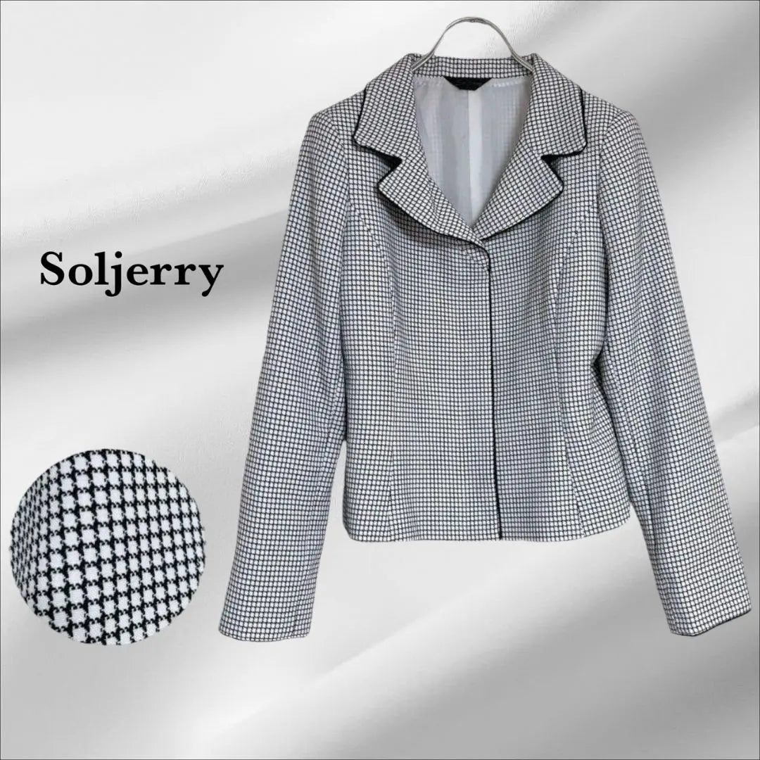 "Solgery" Jacket [M-L] White White Black Black Formal