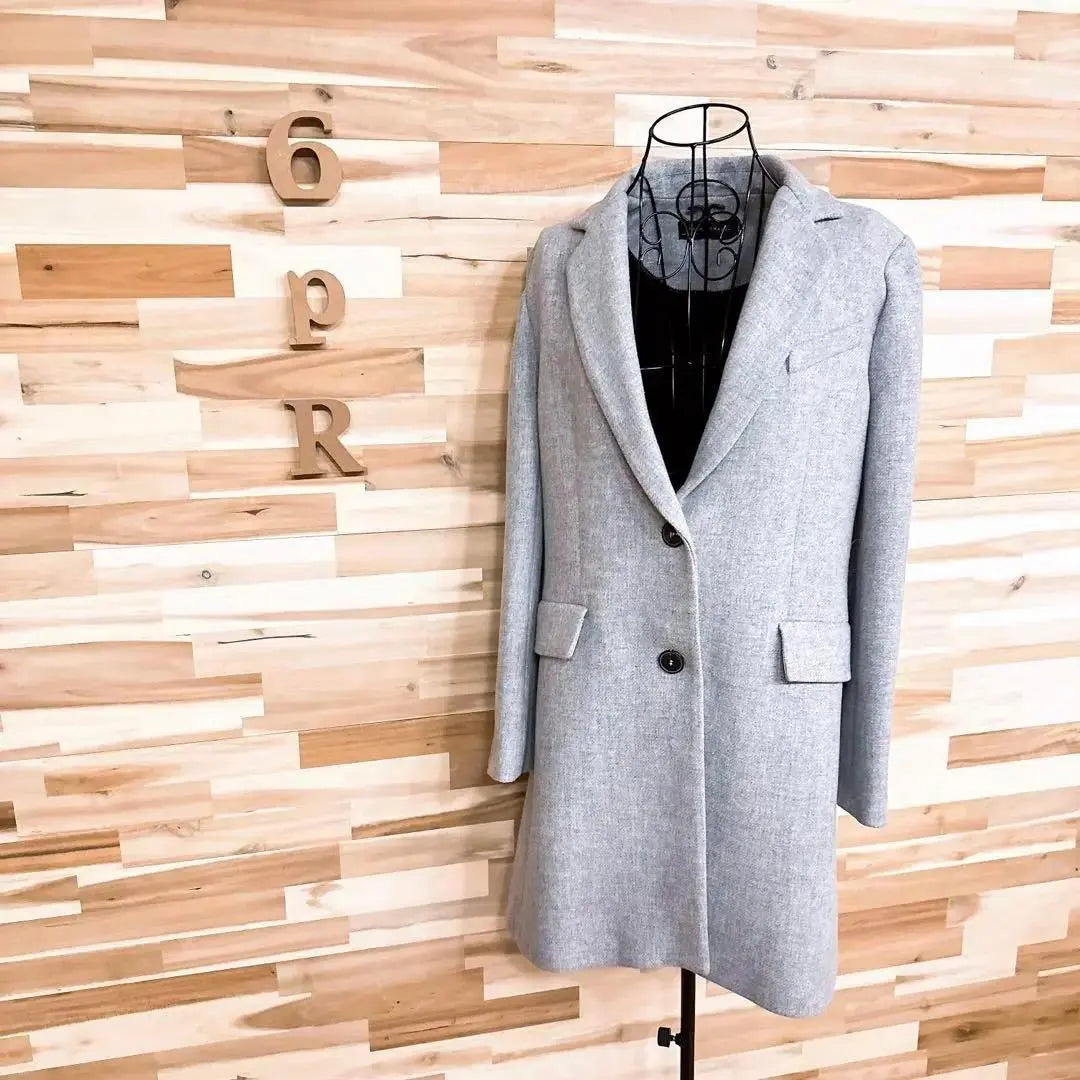 [Zara Woman] Beautiful Wool Blend Chester Coat L Gray x Black