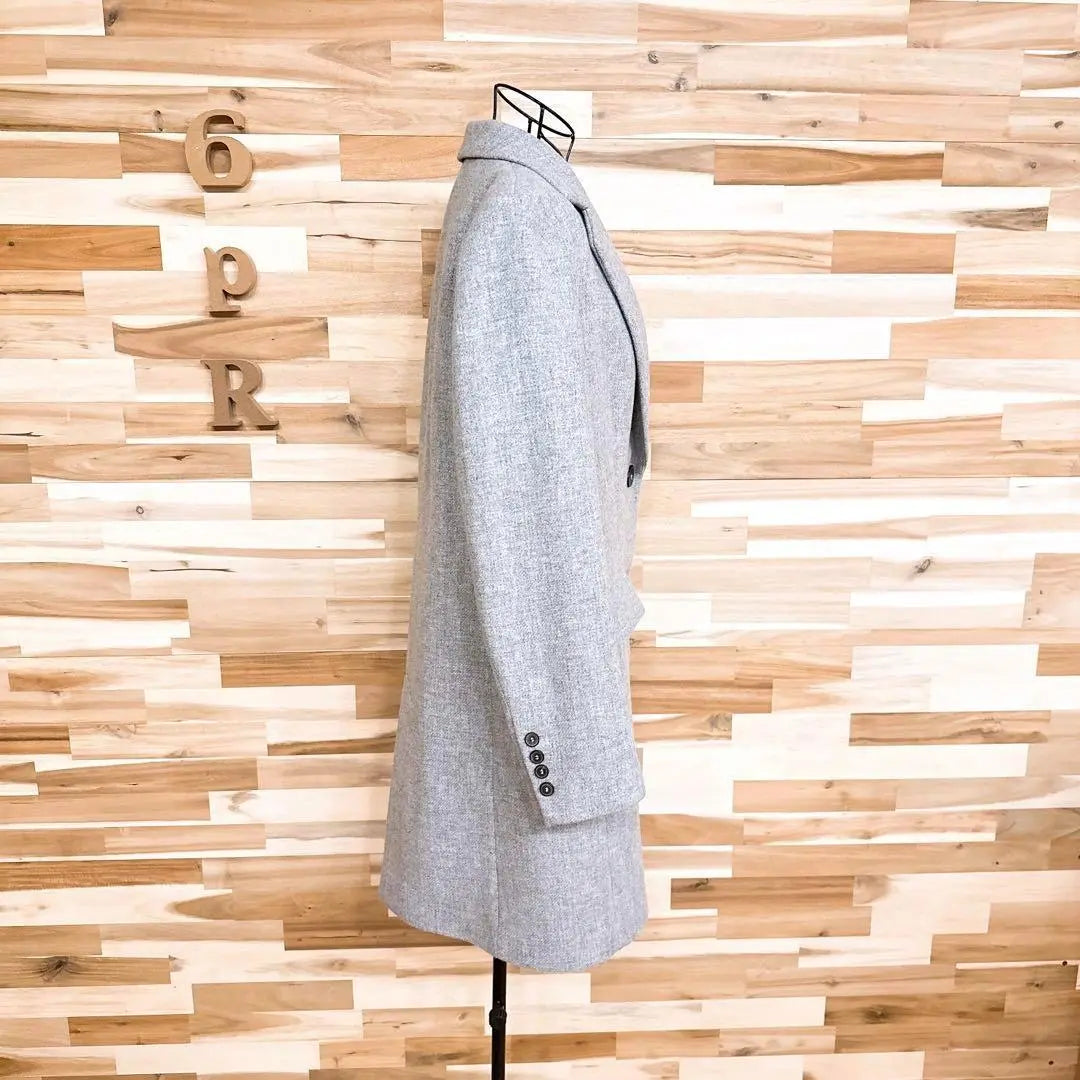 [Zara Woman] Beautiful Wool Blend Chester Coat L Gray x Black