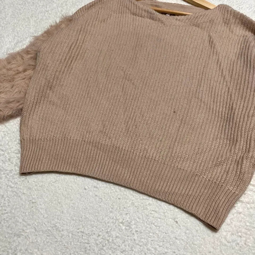 [GLOBALWORK] Knit sweater long sleeve (L) Beige Comfortable