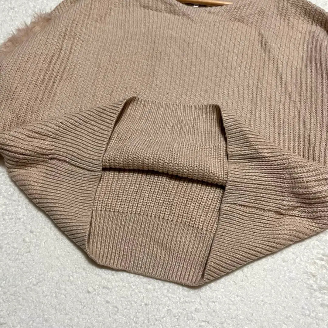 [GLOBALWORK] Knit sweater long sleeve (L) Beige Comfortable