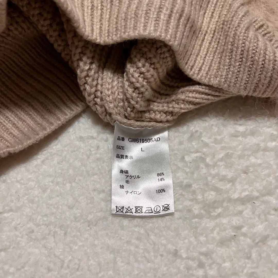 [GLOBALWORK] Knit sweater long sleeve (L) Beige Comfortable