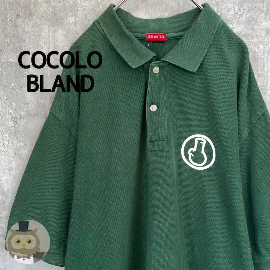 [XL size] Kokoro Brand Back Logo Short Sleeve Polo Shirt Vintage Men's